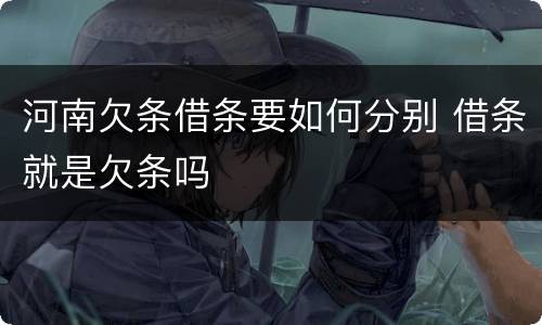 河南欠条借条要如何分别 借条就是欠条吗