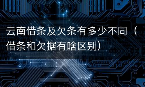 云南借条及欠条有多少不同（借条和欠据有啥区别）