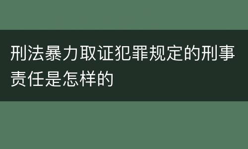 刑法暴力取证犯罪规定的刑事责任是怎样的