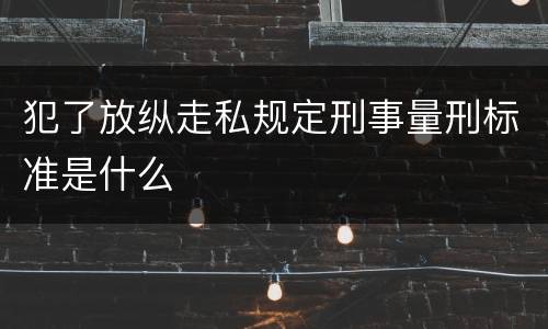犯了放纵走私规定刑事量刑标准是什么