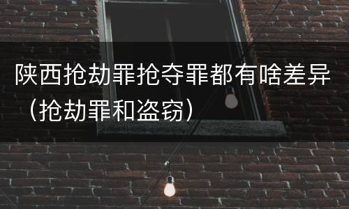 陕西抢劫罪抢夺罪都有啥差异（抢劫罪和盗窃）