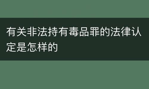 有关非法持有毒品罪的法律认定是怎样的