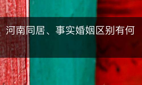 河南同居、事实婚姻区别有何