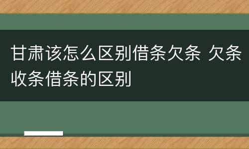 甘肃该怎么区别借条欠条 欠条收条借条的区别