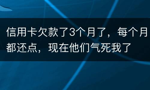 信用卡欠款了3个月了，每个月都还点，现在他们气死我了