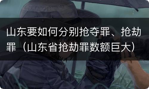 山东要如何分别抢夺罪、抢劫罪（山东省抢劫罪数额巨大）