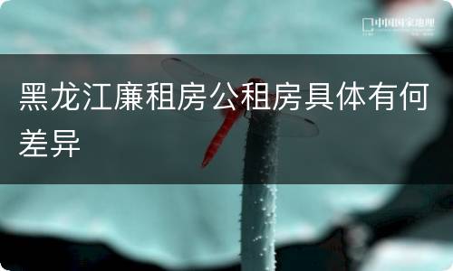 黑龙江廉租房公租房具体有何差异