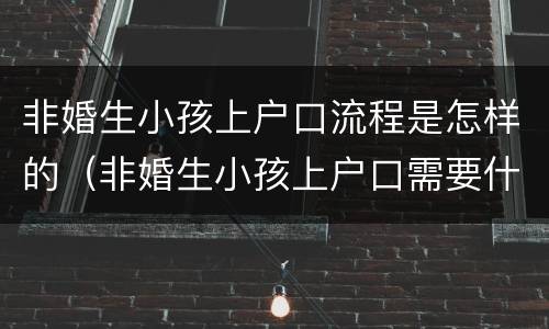 非婚生小孩上户口流程是怎样的（非婚生小孩上户口需要什么资料）