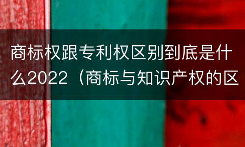 商标权跟专利权区别到底是什么2022（商标与知识产权的区别）