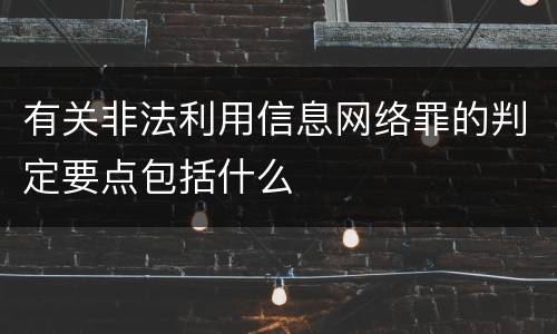 有关非法利用信息网络罪的判定要点包括什么