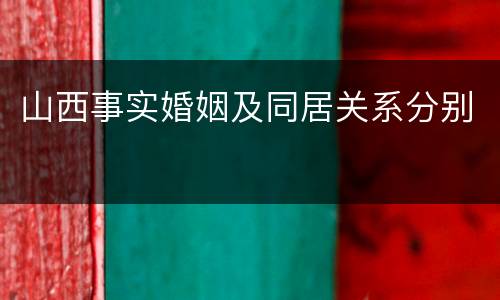 山西事实婚姻及同居关系分别
