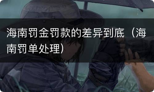 海南罚金罚款的差异到底（海南罚单处理）