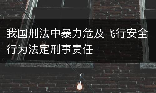 我国刑法中暴力危及飞行安全行为法定刑事责任