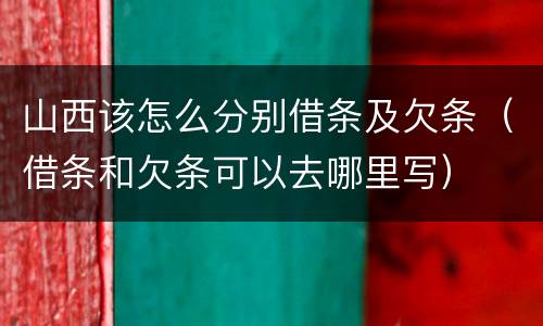 山西该怎么分别借条及欠条（借条和欠条可以去哪里写）