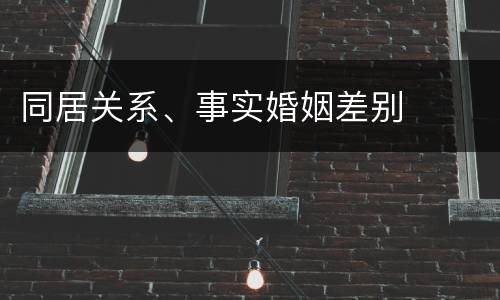 同居关系、事实婚姻差别
