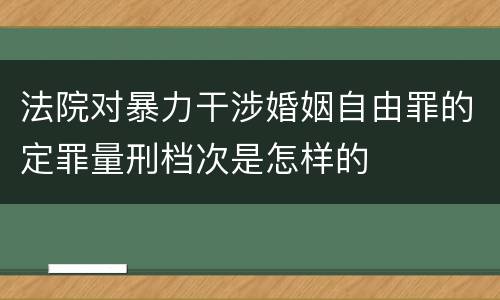 法院对暴力干涉婚姻自由罪的定罪量刑档次是怎样的