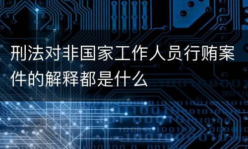 刑法对非国家工作人员行贿案件的解释都是什么