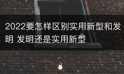 2022要怎样区别实用新型和发明 发明还是实用新型