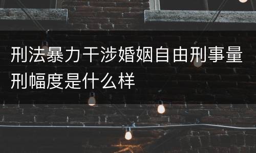 刑法暴力干涉婚姻自由刑事量刑幅度是什么样