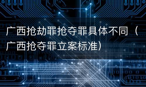 广西抢劫罪抢夺罪具体不同（广西抢夺罪立案标准）