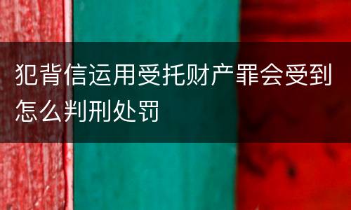 犯背信运用受托财产罪会受到怎么判刑处罚