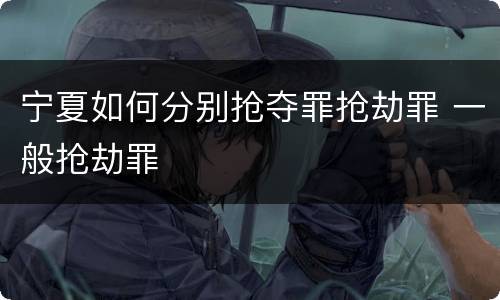 宁夏如何分别抢夺罪抢劫罪 一般抢劫罪