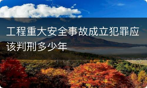 工程重大安全事故成立犯罪应该判刑多少年