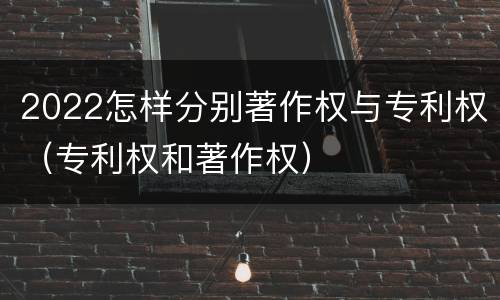2022怎样分别著作权与专利权（专利权和著作权）