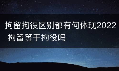 拘留拘役区别都有何体现2022 拘留等于拘役吗