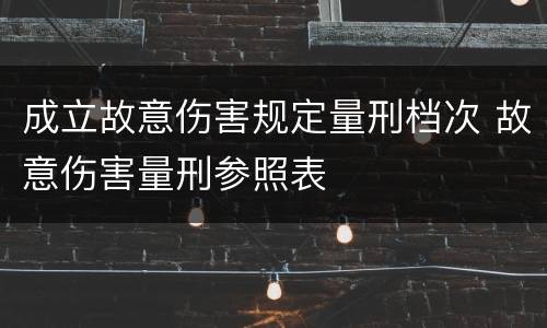 成立故意伤害规定量刑档次 故意伤害量刑参照表