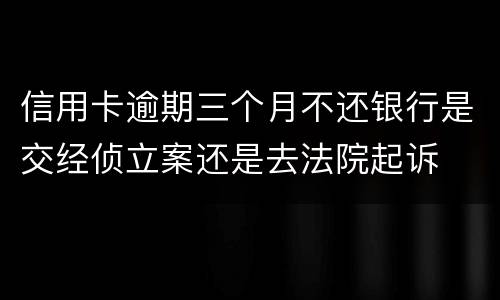 信用卡逾期三个月不还银行是交经侦立案还是去法院起诉