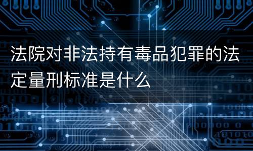 法院对非法持有毒品犯罪的法定量刑标准是什么