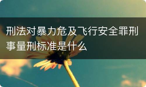 刑法对暴力危及飞行安全罪刑事量刑标准是什么