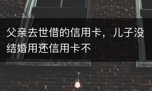 父亲去世借的信用卡，儿子没结婚用还信用卡不