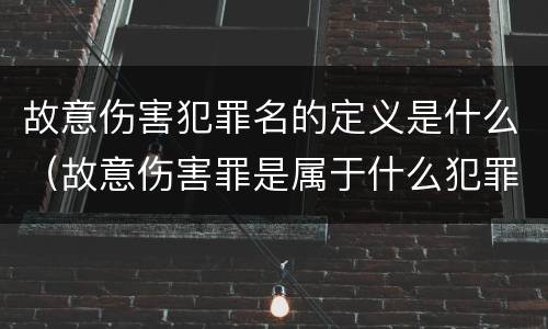 故意伤害犯罪名的定义是什么（故意伤害罪是属于什么犯罪类型）