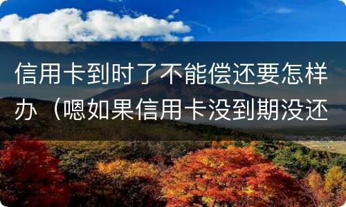 信用卡到时了不能偿还要怎样办（嗯如果信用卡没到期没还款会有什么后果）