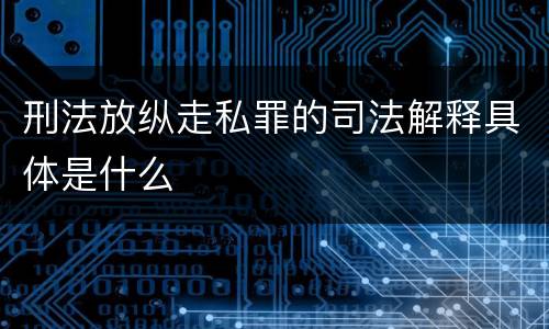 刑法放纵走私罪的司法解释具体是什么