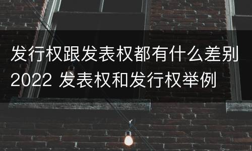 发行权跟发表权都有什么差别2022 发表权和发行权举例