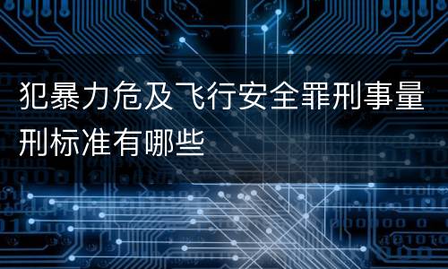 犯暴力危及飞行安全罪刑事量刑标准有哪些