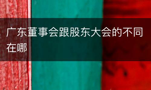 广东董事会跟股东大会的不同在哪