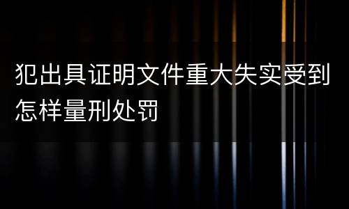 犯出具证明文件重大失实受到怎样量刑处罚