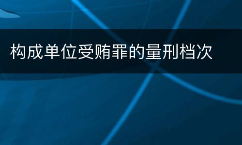 构成单位受贿罪的量刑档次