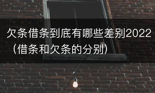 欠条借条到底有哪些差别2022（借条和欠条的分别）