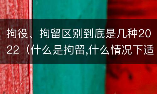 拘役、拘留区别到底是几种2022（什么是拘留,什么情况下适用拘留）