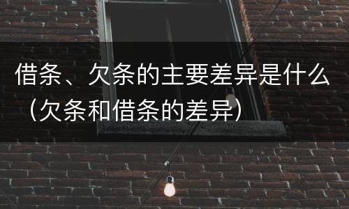 借条、欠条的主要差异是什么（欠条和借条的差异）