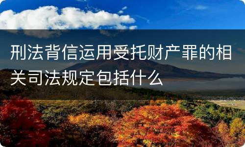 刑法背信运用受托财产罪的相关司法规定包括什么
