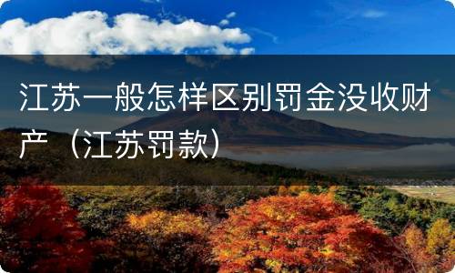 江苏一般怎样区别罚金没收财产（江苏罚款）