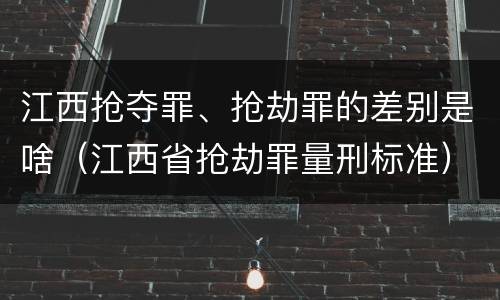 江西抢夺罪、抢劫罪的差别是啥（江西省抢劫罪量刑标准）
