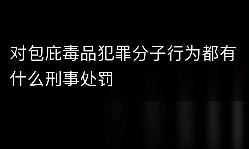 对包庇毒品犯罪分子行为都有什么刑事处罚