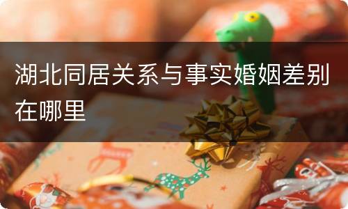 湖北同居关系与事实婚姻差别在哪里